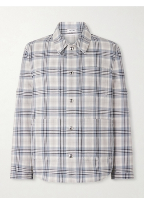 Thom Browne - Checked Cotton-Blend Crepe Overshirt - Men - Blue - 1