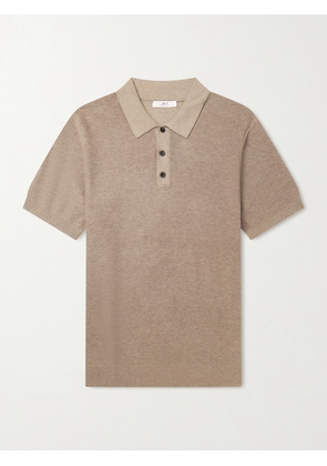 Mr P. - Organic Cotton and Cashmere-Blend Polo Shirt - Men - Neutrals - XS