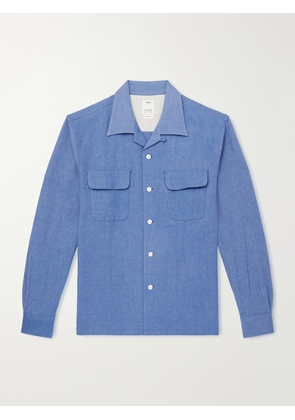 Visvim - Carrow Convertible-Collar Wool and Linen-Blend Shirt - Men - Blue - 1