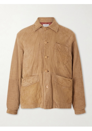 Visvim - Travail Crinkled-Leather Blouson Jacket - Men - Neutrals - 2