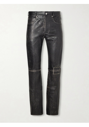 Enfants Riches Déprimés - Slim-Fit Flared Crust Leather Trousers - Men - Black - UK/US 28