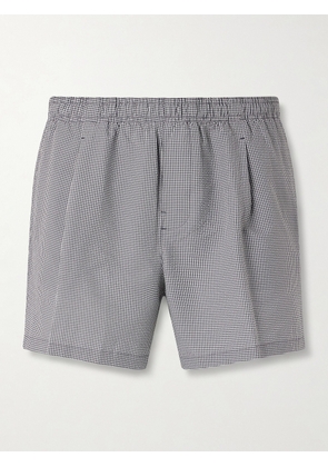 Our Legacy - Boxer Trunk Straight-Leg Mid-Length Checked Seersucker Swim Shorts - Men - Gray - IT 44
