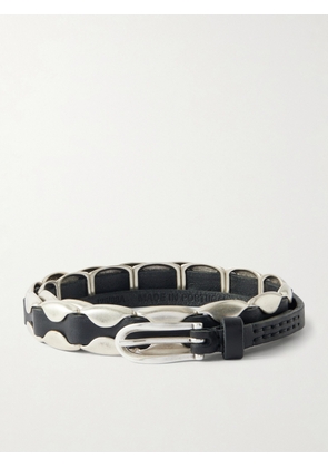 Our Legacy - Billow 1cm Silver-Tone and Leather Belt - Men - Black - EU 70