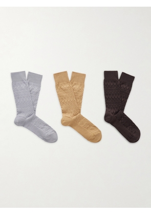 Missoni - Three-Pack Crochet-Knit Cotton-Blend Socks - Men - Multi - S