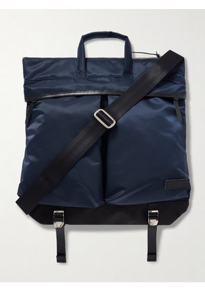 Master-Piece - Lightning Leather-Trimmed Nylon-Twill and CORDURA® Tote Bag - Men - Blue