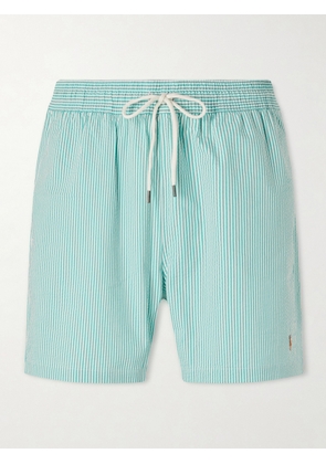 Polo Ralph Lauren - Traveler Straight-Leg Mid-Length Striped Cotton-Blend Seersucker Swim Shorts - Men - Green - XS