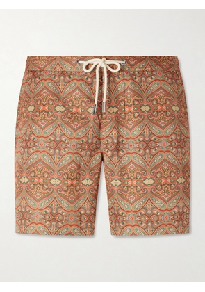 Orlebar Brown - Bulldog Straight-Leg Mid-Length Paisley-Print Swim Shorts - Men - Orange - UK/US 30