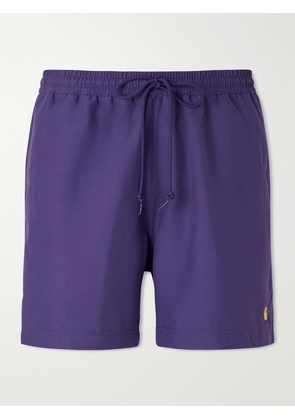 Carhartt WIP - Chase Straight-Leg Mid-Length Logo-Embroidered Swim Shorts - Men - Purple - XS