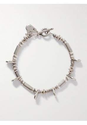 Peyote Bird - Platero Sterling Silver Multi-Stone Beaded Bracelet - Men - Silver