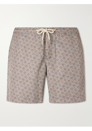 Orlebar Brown - Bulldog Straight-Leg Mid-Length Seersucker Swim Shorts - Men - Brown - UK/US 30