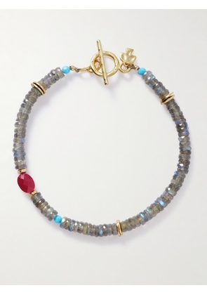 Peyote Bird - Ember Gold-Plated Multi-Stone Beaded Bracelet - Men - Gray