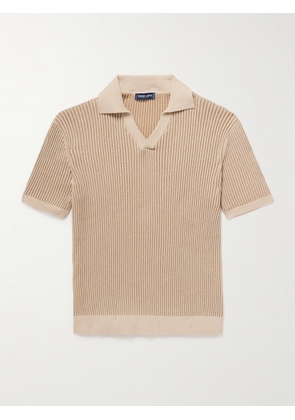 Frescobol Carioca - Rino Ribbed-Knit Cotton-Blend Polo Shirt - Men - Neutrals - S