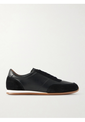Mr P. - Suede-Trimmed Leather Sneakers - Men - Black - UK 7