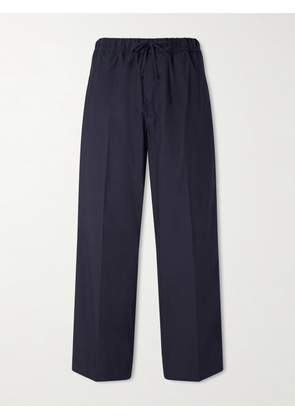 Officine Générale - Nilson Straight-Leg Organic Cotton-Poplin Drawstring Suit Trousers - Men - Blue - IT 44