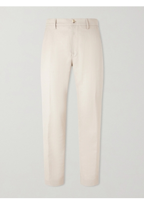 Canali - Straight-Leg Wool and Linen-Blend Twill Suit Trousers - Men - Neutrals - IT 46