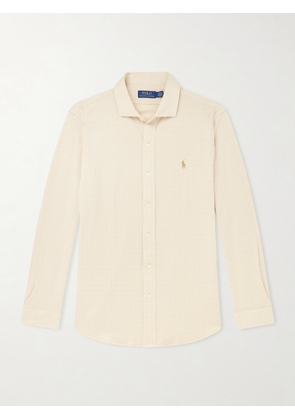 Polo Ralph Lauren - Logo-Embroidered Houndstooth Cotton-Jersey Shirt - Men - Neutrals - XS