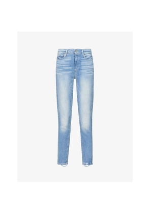 Womens Paige Hoxton Frayed-Hem Ultra-Skinny High-Rise Jeans