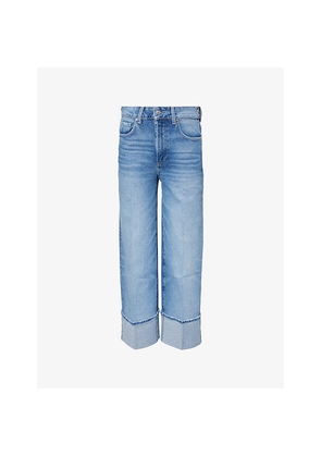 Womens Paige Sasha High-Rise Straight-Leg Stretch-Denim Jeans