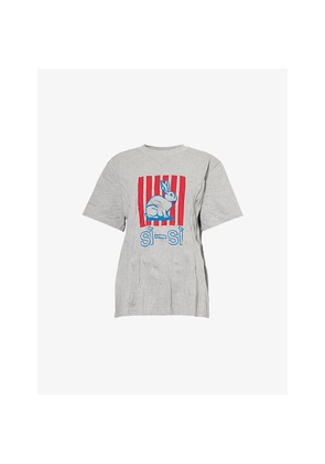 Womens Bottega Veneta Melange Printed Woven T-Shirt