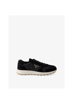 Mens Prada Prax Suede and Woven Trainers