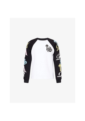 Mens Trapstar Script Waffle Long-Sleeve Cotton Blend Top