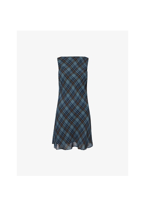 Womens Reformation Dale Plaid-Check Woven Mini Dress