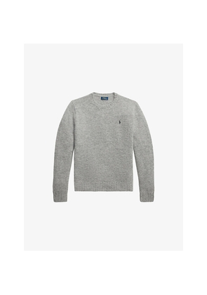 Mens Polo Ralph Lauren Brand-Embroidered Fluffy Wool-Blend Jumper