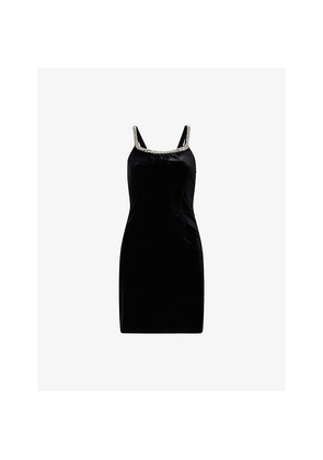 Womens 4th & Reckless Tess Embellished Velvet Mini Dress