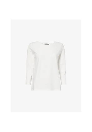 Womens Max Mara Round-Neck Three-Quarter-Length-Sleeve Cotton T-Shirt
