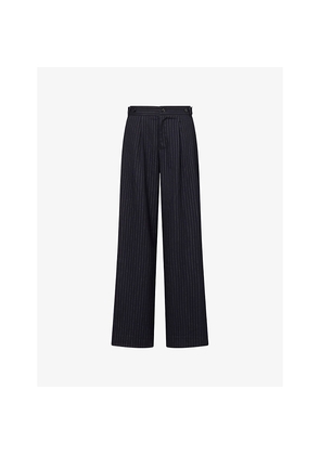 Womens Peachy Den Lennox Striped Straight-Leg Woven Trousers