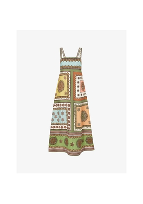 Womens Alemais Alémais x Lrnce Contina Day Linen-Blend Midi Dress