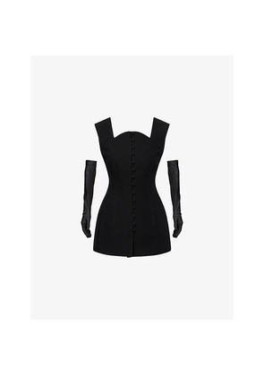 Womens Mona Alshebil Structured Button-Up Woven Top