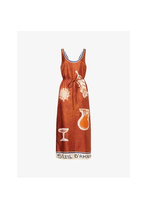 Womens Alemais Alémais x Lrnce Soleil D'Amour Silk Midi Dress