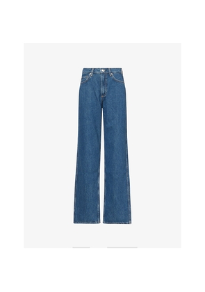 Womens Rag & Bone Shea Straight-Leg Denim Trousers