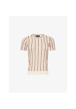Womens Rag & Bone Victoria Stripe-Print Stretch-Knit T-Shirt