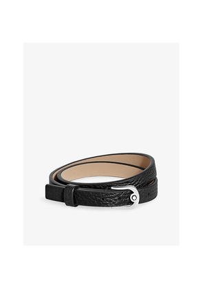 Mens Montblanc Horseshoe-Buckle Leather Bracelet