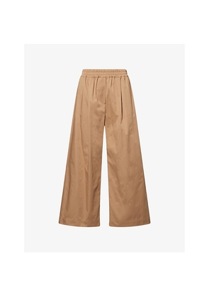 Womens Weekend Max Mara Cropped Wide-Leg Cotton Trousers