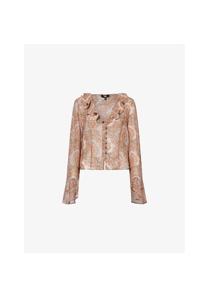 Womens Paige Eve Printed Silk Blouse
