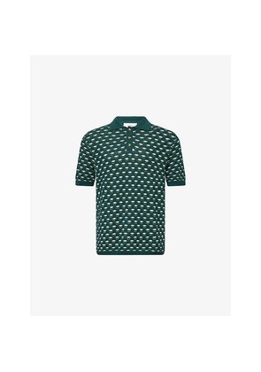 Mens Les Deux Esmay Knitted Cotton-Blend Polo Top