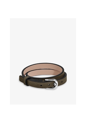 Mens Montblanc Horseshoe-Buckle Leather Bracelet