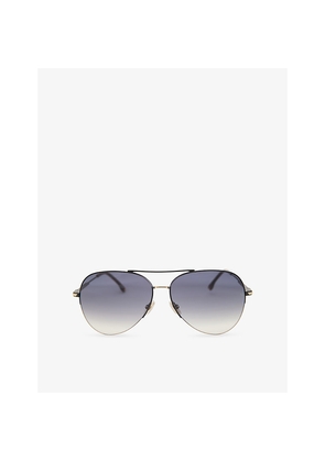 Womens Victoria Beckham Pilot Tinted Metal Sunglasses