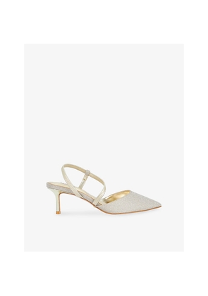 Womens Dune Charming Woven Sling-Back Courts