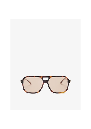 Victoria Beckham Square-Frame Double-Bridge Acetate Sunglasses