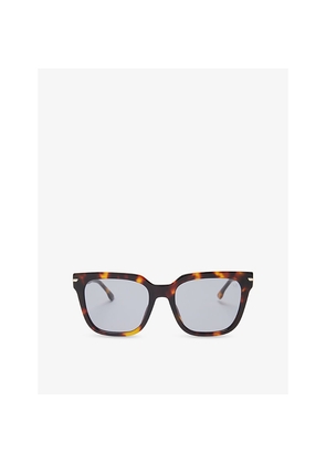 Victoria Beckham Tortoiseshell Rectangular Acetate Sunglasses