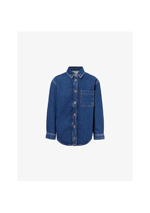 Womens 4th & Reckless Roman Long-Sleeve Denim Shirt