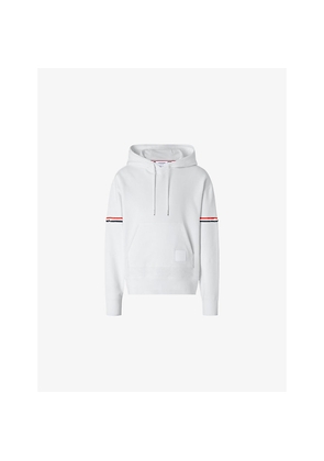 Mens Thom Browne X Asics Logo-Patch Oversized Cotton-Jersey Hoody