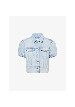 Womens Paige Kendra Short-Sleeve Denim Jacket