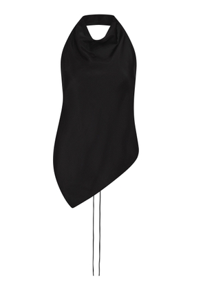 St. Agni Draped Silk Halter Top - Moda Operandi