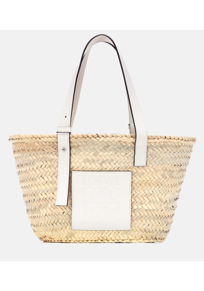 Loewe Medium leather-trimmed basket tote