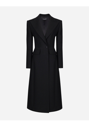 Dolce & Gabbana Long Single-breasted Wool Cady Coat - Woman Coats And Jackets Black Wool 44